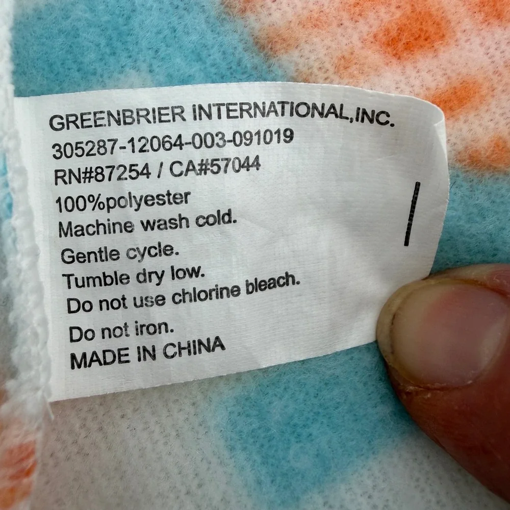 Greenbrier International Baby Fleece Blanket Elephant Giraffe Kite Print 29x29